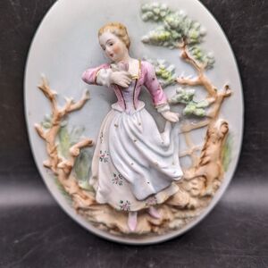 Vintage Porcelain fFigure Wall Decor Wall Hanging by Arnart.